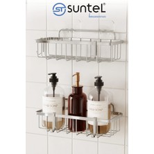 Marvielle 2 Adet Yapışkanlı Banyo Rafı, Askılı - Banyo Düzenleyici