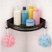 Marvielle Banyo Köşe Rafı 304 Paslanmaz Çelik Şampuanlık 23X23 cm Siyah - Banyo Düzenleyici