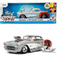 Jada Looney Tunes Bugs Bunny Figürü ve 1957 Chevrolet Corvette Aracı 9332390314R00