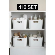 Marvielle 4 Adet Organizer Beyaz Plastik Çok Amaçlı - Banyo Düzenleyici