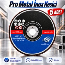 Badem10 180X1,6X22,23 mm Profesyonel Inox Kesme Diski Paslanmaz Çelik Metal Profil Boru Sac Kesici 8500 Rpm
