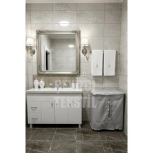 Marvielle Gri Çamaşır Makine Örtüsü - Banyo Düzenleyici