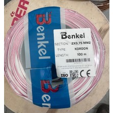Benkel 2*0.75 mm Kordonkablo Beyaz 100 Metre