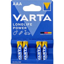 Varta High Energy Güçlü Alkalin Seri Ince Pil - Aaa 4'lü 4903121414