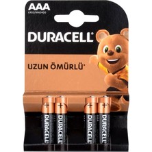 Duracell Alkalin AAA İnce Kalem Piller 4'lü Paket