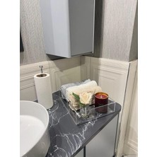 Marvielle Pleksi Düzenleyici Organizer Gümüş Kulp - Banyo Düzenleyici