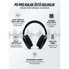 Novmark Kablosuz Kulak Üstü Bluetooth Kulaklık - Derin Bas, Aux Girişli, Dahili Mikrofon, Ergonomik Terletmeyen Kumaş Ped