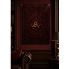 Painted Anarchy Bordo Düğüm Osmanlı Motifli Dekoratif Cam Tablo