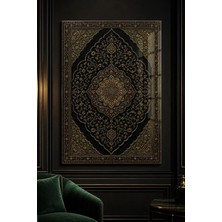 Painted Anarchy Zümrüt Siyah Şemse Osmanlı Motifli Dekoratif Cam Tablo