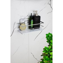 Marvielle Krom Banyo ve Kozmetik Düzenleyici Kristal Raflı - Banyo Düzenleyici
