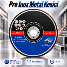 Badem10 230X1,9X22,23 mm Profesyonel Inox Kesme Diski Paslanmaz Çelik Metal Profil Boru Sac Kesici 6650 Rpm