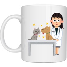 Ulu Pazarlama Veteriner Temalı Porselen Kupa Model 179 – Kedi ve Köpekli Sevimli Veteriner Tasarımlı Kahve Kupası – Veterinerlere ve Hayvan Severlere Hediye