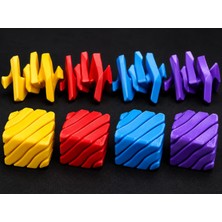 Ulu Pazarlama 3D Baskı Fidget Puzzle Küp - Hareketli Dönüşebilen Stres Giderici Zeka Oyuncağı, Masaüstü Fidget Küp-Sarı