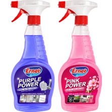 Ernet Purple Power Kireç ve Pas Çözücü 750 ml & Pink Power Kir ve Yağ Çözücü 750 ml