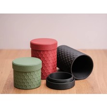 Ulu Pazarlama 3D Baskı 3lü Petek Desenli Kapaklı Kavanoz Seti Bal Peteği Dokulu Dekoratif Mutfak Saklama Kabı 5-8-12 cm