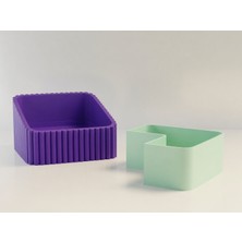 Ulu Pazarlama 3D Baskı Fıstık Kasesi - Çift Hazneli Kabuk Ayırıcı Sunum Kasesi - Mor Mint