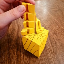 Ulu Pazarlama 3D Baskı Twisting Küp - Mekanik Dönen Bulmaca Küpü-Sarı
