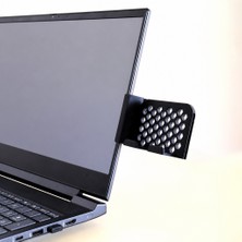 Ulu Pazarlama 3D Baskı Monitor Telefon Tutucu - Petek Desenli Laptop Kenar Telefon Tutucu-Siyah