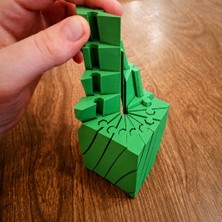 Ulu Pazarlama 3D Baskı Twisting Küp - Mekanik Dönen Bulmaca Küpü-Yeşil