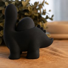 Ulu Pazarlama 3D Baskı Dinozor Yumurtalık - Sevimli Eggosaurus Yumurta Tutucu-Siyah