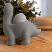 Ulu Pazarlama 3D Baskı Dinozor Yumurtalık - Sevimli Eggosaurus Yumurta Tutucu-Gri