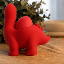 Ulu Pazarlama 3D Baskı Dinozor Yumurtalık - Sevimli Eggosaurus Yumurta Tutucu-Kırmızı