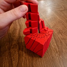 Ulu Pazarlama 3D Baskı Twisting Küp - Mekanik Dönen Bulmaca Küpü-Kırmızı