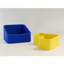 Ulu Pazarlama 3D Baskı Fıstık Kasesi - Çift Hazneli Kabuk Ayırıcı Sunum Kasesi - Mavi Sarı