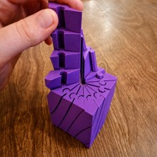 Ulu Pazarlama 3D Baskı Twisting Küp - Mekanik Dönen Bulmaca Küpü-Mor