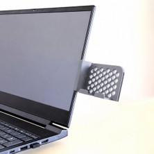 Ulu Pazarlama 3D Baskı Monitor Telefon Tutucu - Petek Desenli Laptop Kenar Telefon Tutucu-Gri