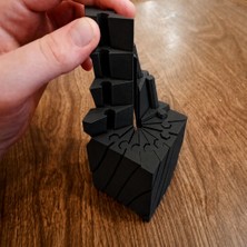 Ulu Pazarlama 3D Baskı Twisting Küp - Mekanik Dönen Bulmaca Küpü-Siyah