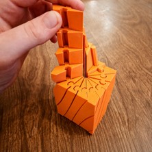 Ulu Pazarlama 3D Baskı Twisting Küp - Mekanik Dönen Bulmaca Küpü-Turuncu