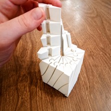 Ulu Pazarlama 3D Baskı Twisting Küp - Mekanik Dönen Bulmaca Küpü-Beyaz