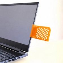 Ulu Pazarlama 3D Baskı Monitor Telefon Tutucu - Petek Desenli Laptop Kenar Telefon Tutucu-Turuncu