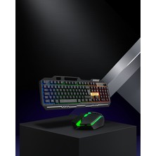 Kaliteyi Bul Mekanik LED Klavye Mouse Seti PG8018