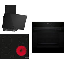 Bosch Elektrikli Ocaklı Siyah 3 Lü Ankastre Set 656 ( HJG852YB0T - PKE611BA2E - DWK63PJ60T )