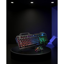 Kaliteyi Bul Mekanik Klavye Mouse Set LED Aydınlatmalı PG8018