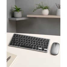 Kaliteyi Bul Kablosuz Bluetooth Klavye Mouse Seti 2.4g ve Bluetooth 5.0 Uyumlu