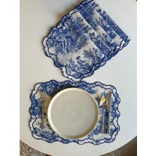 Nurhan Home Collection Toile De Jouy Desenli Lüks Amerikan Servis 6'lı Set - L'antique Serisi