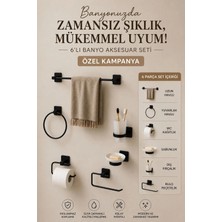 Marvielle Siyah Çok Amaçlı 6'lı Set - Banyo Düzenleyici