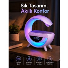 Belirtilmemiş Bluetooth Hoparlör 15W Kablosuz Hızlı Şarj LED Gece Lambası