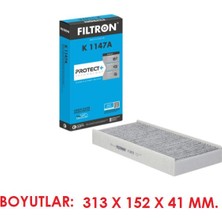 Filtron POLEN FİLTRE PEUGEOT 407 SEDAN SW COUPE 04-11 CİTROEN C5 1-2 01-06 C6 SEDAN 2,0/2,2 HDİ 1,8 2,0 3,0 K1147A