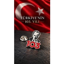 kuyumcudan Cumhuriyet 103. Yıl Gümüş Kaplama Yaka Rozeti