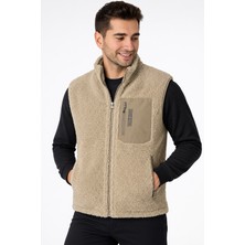 Crozwise Bej Erkek Outdoor Polar Yelek 4019-02