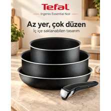 Tefal Ingenio Essential Noir 4 Parça Çıkarılabilir Saplı Tencere ve Tava Seti – L2006502