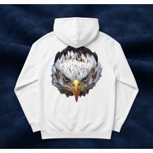 Berru Butik Kartal ve Kurt Figürlü Baskı Detaylı Kapşonlu Hoodie / Sweatshirt ( Kişiselleştirilebilir )
