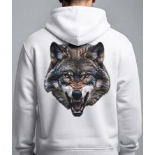 Berru Butik Kartal ve Kurt Figürlü Baskı Detaylı Kapşonlu Hoodie / Sweatshirt ( Kişiselleştirilebilir )