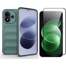 Vendas Xiaomi Redmi Note 17 Uyumlu Kılıf Esnek Tpu Oyuklu Arka Yüzey Tasarımlı Zore Etnik Silikon Kapak + Cam Ekran Koruyucu