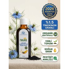Noura Natural Çörek Otu Yağı - Organik - 100 ml (1.5 Timokinon) - %100 Doğal -Soğuk Sıkım - Yerli Tohum - Cam Şişe