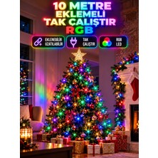 Biton Toptan 10 Metre 100 LED Rgb Eklemeli Renkli Peri LED Işık Tak Çalıştır Yılbaşı Dekorasyon